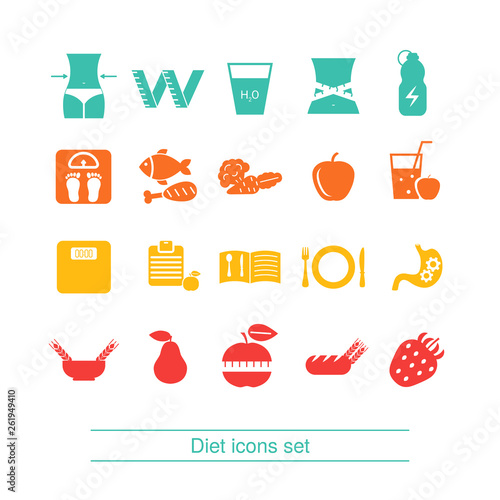 Diet icon set