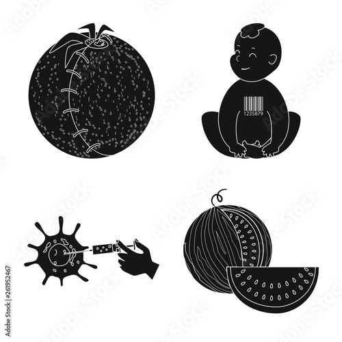 Isolated object of quality and laboratory sign. Collection of quality and genetically vector icon for stock.