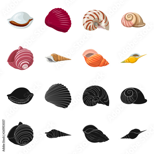 Vector illustration of animal and decoration symbol. Collection of animal and ocean vector icon for stock.