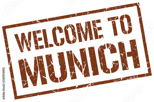 welcome to Munich stamp