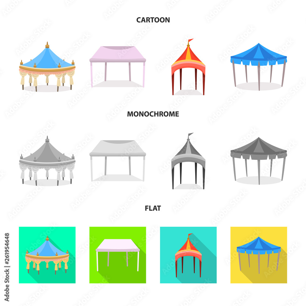 Vector design of roof and folding icon. Set of roof and architecture vector icon for stock.