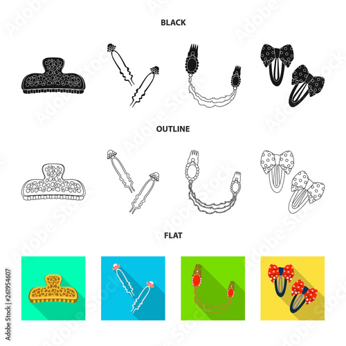 Vector illustration of beauty and fashion logo. Set of beauty and female vector icon for stock.