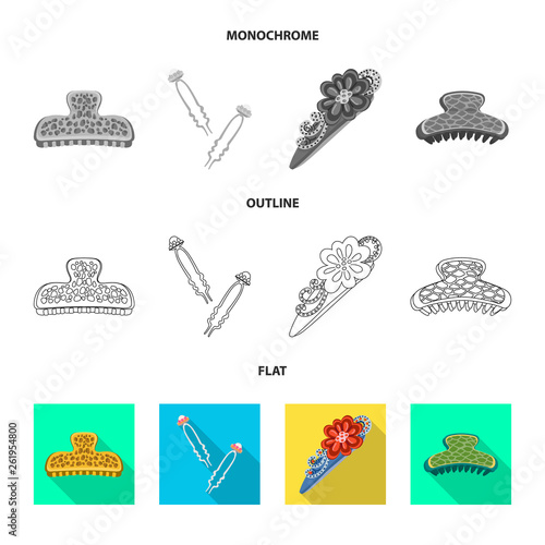 Isolated object of beauty and fashion sign. Collection of beauty and female stock vector illustration.