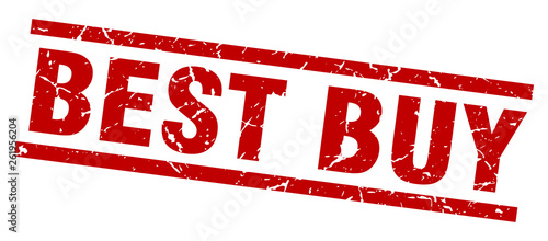 square grunge red best buy stamp