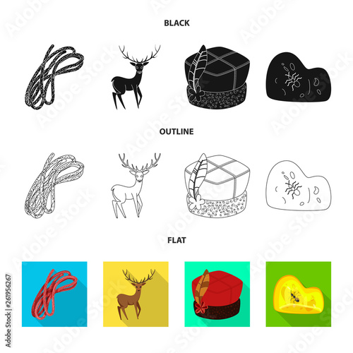 Vector design of traditional and tour symbol. Set of traditional and landmarks stock symbol for web.