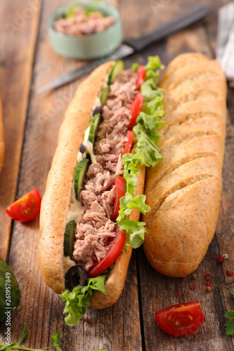 sandwich with tuna and vegetable