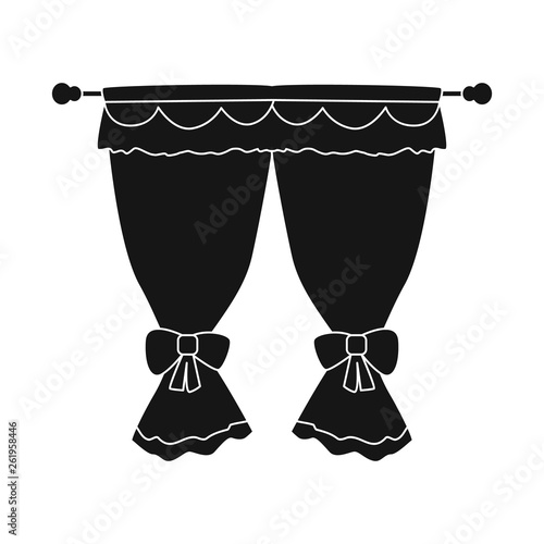 Vector design of curtain and window logo. Set of curtain and jalousie vector icon for stock.