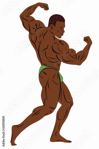 illustration of bodybuilder , vector drawing