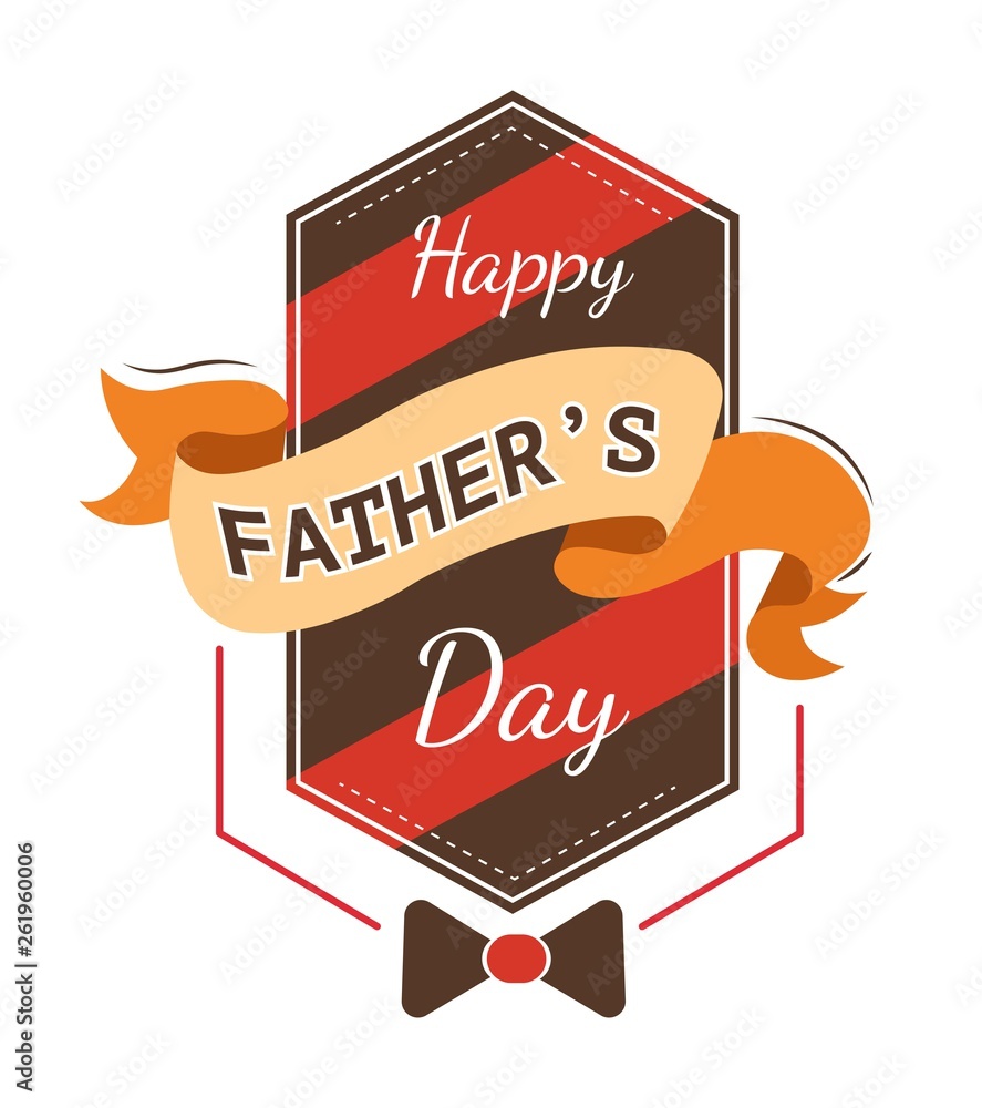 Father day holiday isolated icon bowtie and ribbon Father day holiday isolated icon bowtie and ribbon