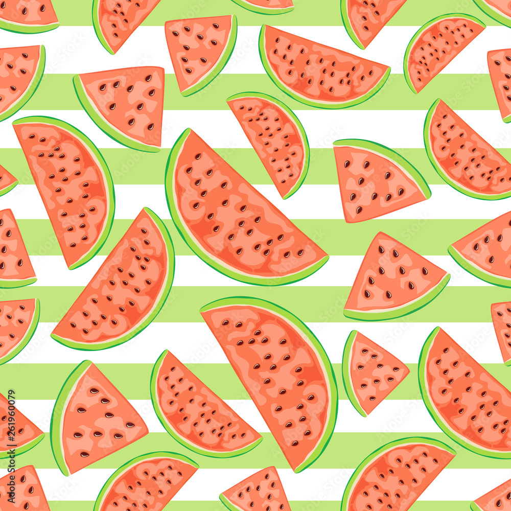 Seamless Background with Watermelon Seamless Background with Watermelon