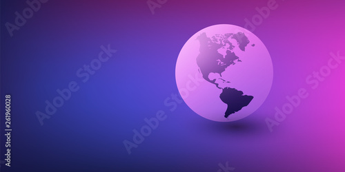 Earth Globe Design - Global Business, Technology, Globalisation Concept, Vector Template 