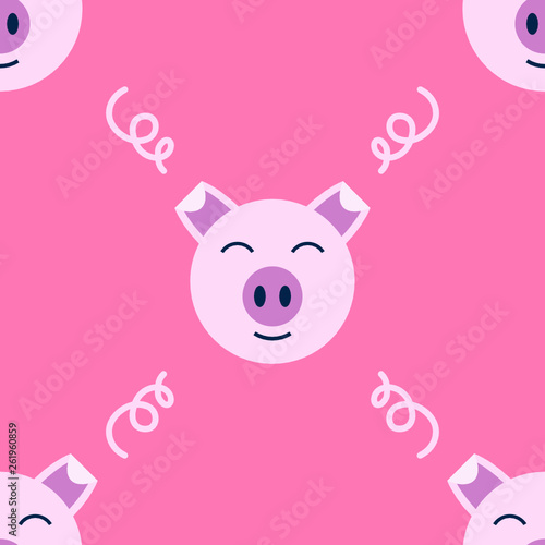 Cute pig seamless pattern