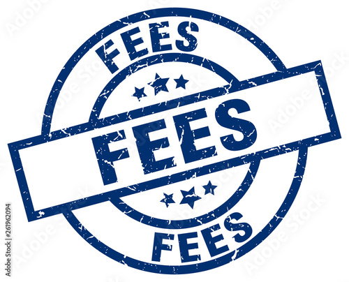 fees blue round grunge stamp