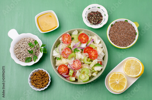 Fototapeta Naklejka Na Ścianę i Meble -  Salad of raw vegetables