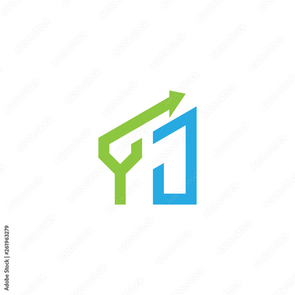 initial letter logo with growing arrows initial letter logo with growing arrows