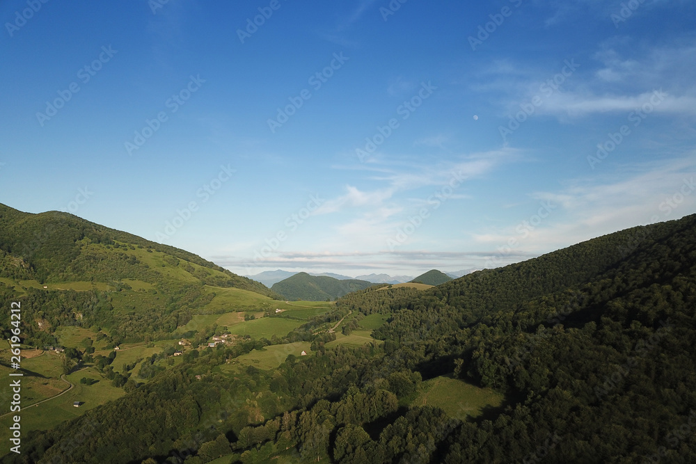Fototapeta premium Valley between mountains in the Pyrenees in summer