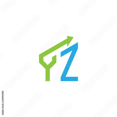 initial letter logo with growing arrows