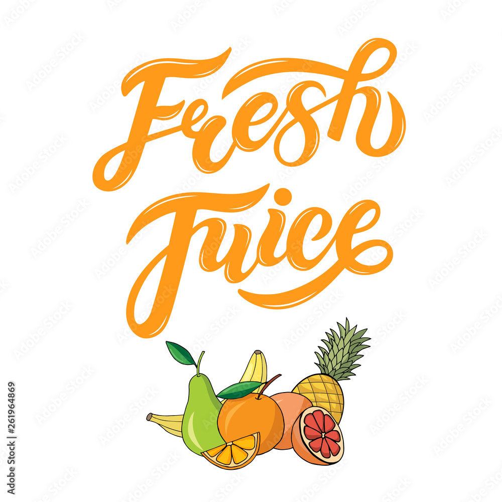Fresh Juice. Hand drawn lettering. Fresh Juice. Hand drawn lettering.