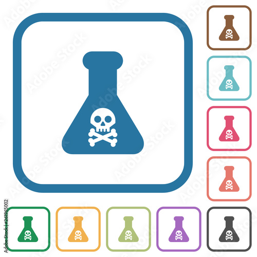 Dangerous chemical experiment simple icons