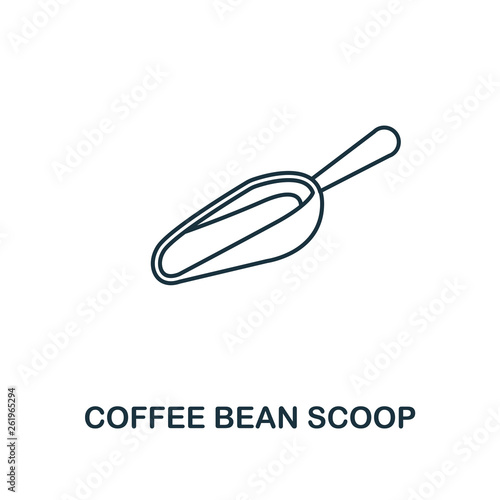 Coffee Bean Scoop icon. Thin line symbol design from coffe shop icon collection. UI and UX. Creative simple coffee bean scoop icon for web and mobile