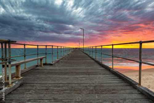 A vibrant sunset at the Port Noarlunga Jetty South Australia on 15th April 2019 © Darryl