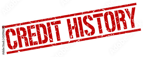 credit history red grunge square vintage rubber stamp