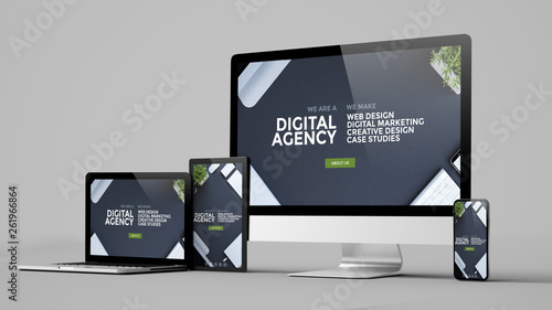digital agency technology devices collection mockup photo
