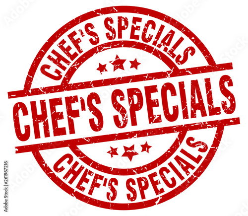 chef's specials round red grunge stamp