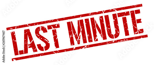 last minute red grunge square vintage rubber stamp