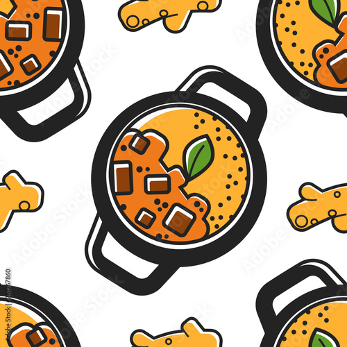 Indian cuisine seamless pattern national food travel to India