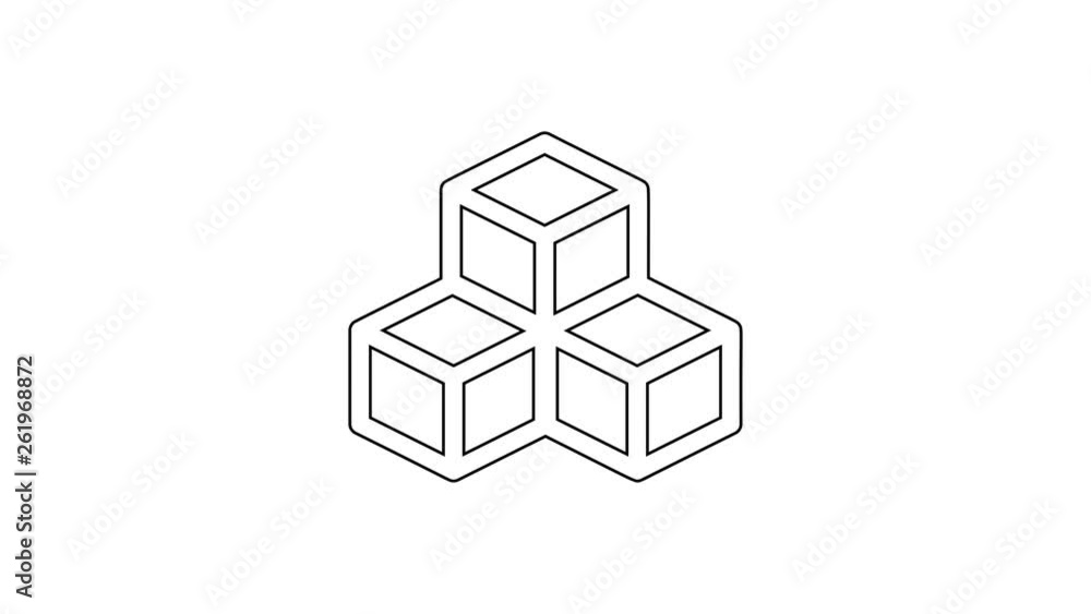 Grey Isometric cube line icon on white background. Geometric cubes solid icon. 3D square sign. Box symbol. 4K Video motion graphic animation Grey Isometric cube line icon on white background. Geometric cubes solid icon. 3D square sign. Box symbol. 4K Video motion graphic animation