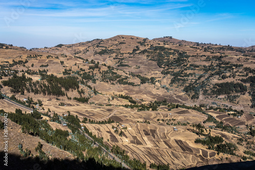 Landscape between Gheralta and Lalibela in Tigray  Ethiopia  Africa