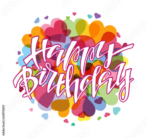 Cute lettering label banner - Happy birthday party © jane55