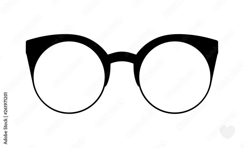 Glasses vector. Accessory art black collection cool flat design. Vector