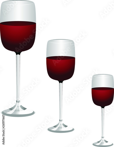 wine glasses on white background