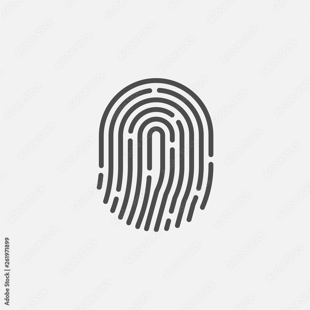 Fingerprint icon isolated on white background. Vector illustration. Fingerprint icon isolated on white background. Vector illustration.
