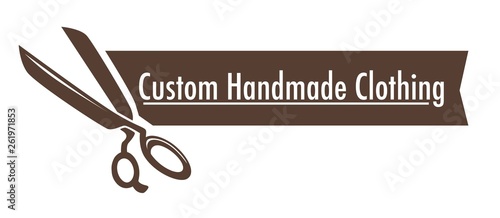 Custom handmade clothing isolated icon scissors and ribbon