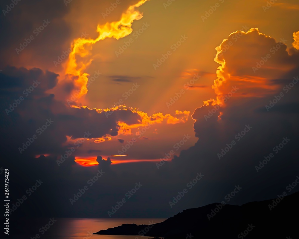 Cloudscape.At Sunset. Stock Image