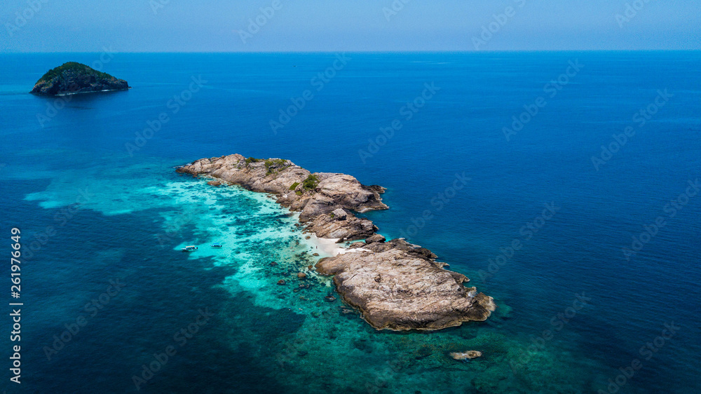 Tokong Kemudi Island, Aerial view of Rawa Island, idyllic malaysian tropical island to snorkelling Tokong Kemudi Island, Aerial view of Rawa Island, idyllic malaysian tropical island to snorkelling