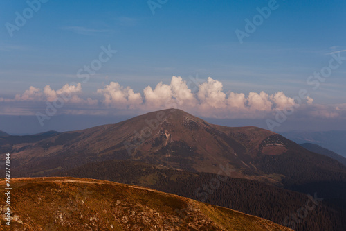 hazy morning mountains