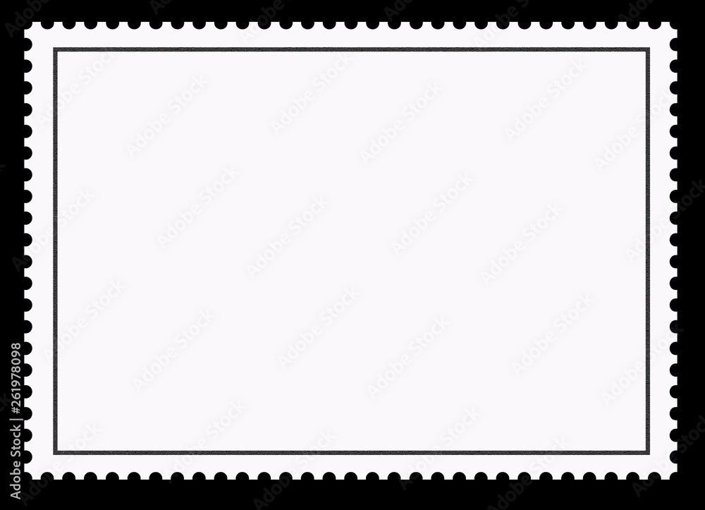 Postage stamps. Clear blank border