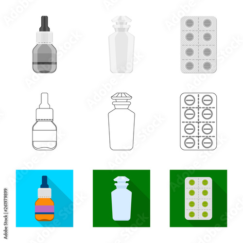 Isolated object of retail and healthcare sign. Collection of retail and wellness stock vector illustration.