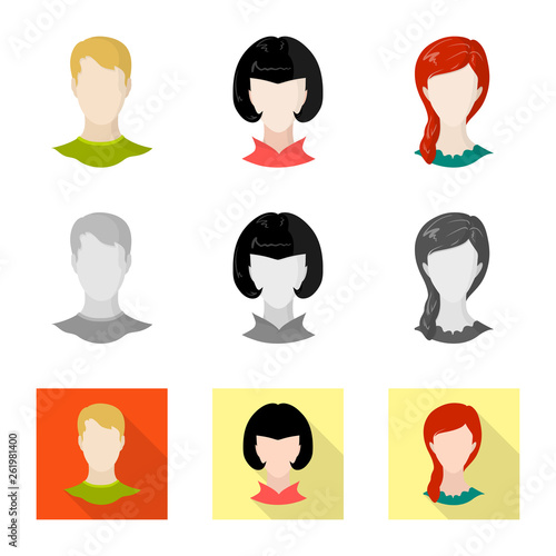 Vector illustration of professional and photo icon. Set of professional and profile stock symbol for web.