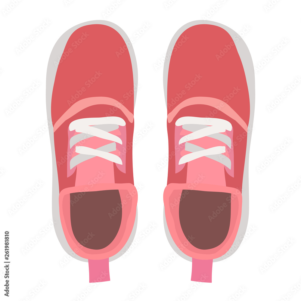 sneakers shoes, top view, isolated - obrazy, fototapety, plakaty 