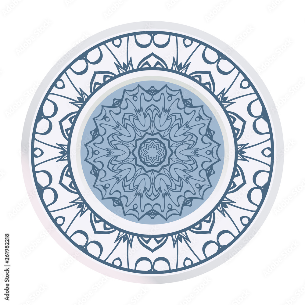 Luxury Art Deco Floral Pattern. Mandala Design. Vector Illustration. Oriental Pattern. Indian, Moroccan, Mystic, Ottoman Motifs. Anti-Stress Therapy Pattern.