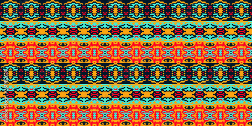 Horizontal seamless pattern winter design. Ethnic textile print. Vector fashion background.