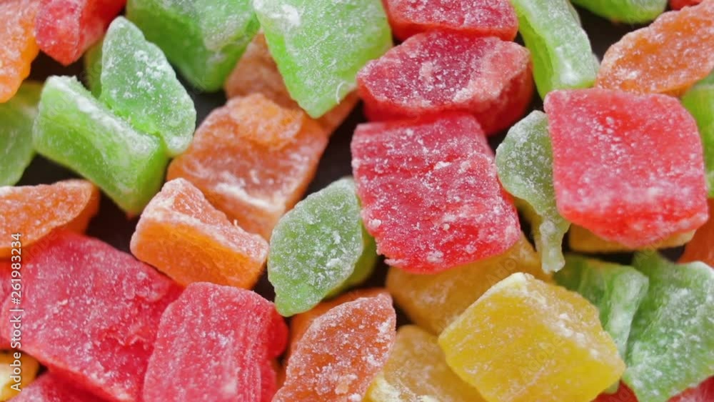 Close-up Of Candied Fruit Mix Rotating Close-up Of Candied Fruit Mix Rotating