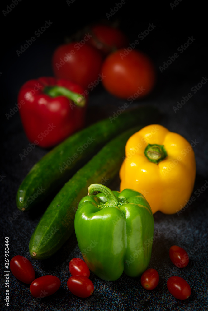 bell pepper on wooden background