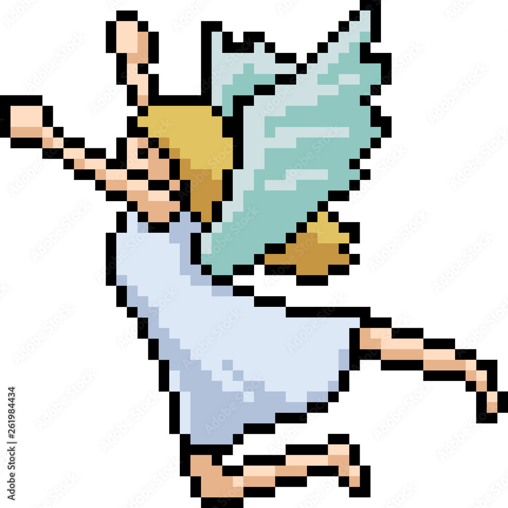 vector pixel art fairy
