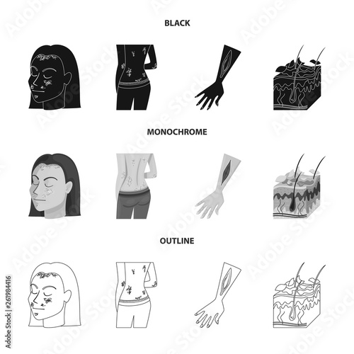 Isolated object of medical and pain  icon. Collection of medical and disease vector icon for stock.